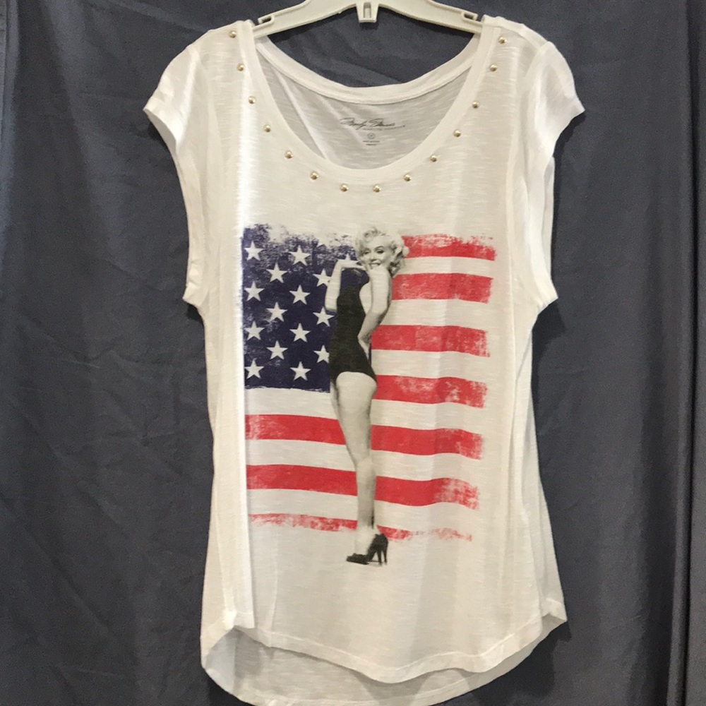 Marilyn Monroe Shirt With American Flag